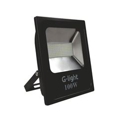 REFLETOR LED 100W PRETO LUZ BRANCA GLIGHT