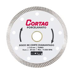 DISCO CORTE DIAMANTADO TURBO PORCELANATO 110MM CORTAG