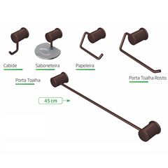 KIT BANHEIRO 5 PC LUXO CORTEN REAL METAIS