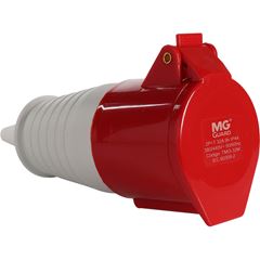 TOMADA INDUSTRIAL MOVEL 32A 3P 380/440V VERMELHO 9H MARGIRUS