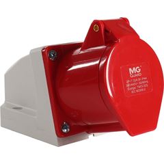 TOMADA INDUSTRIAL FIXA DE SOBREPOR  32A 3P 380/440V VERMELHO  9H IP44 MARGIRUS