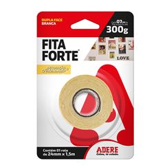 FITA ADESIVA DUPLA FACE FORTE ESPUMA BRANCA  24MMX1,5M ADERE