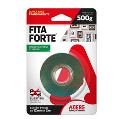 FITA ADESIVA DUPLA FACE  MASSA ACRILICA TRANSPARENTE  12MMX02M ADERE