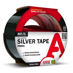 FITA ADESIVA SILVER TAPE PRETA 801/S 45MMX05M