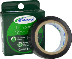 FITA ISOLANTE 19MMX20M PRETA AMANCO